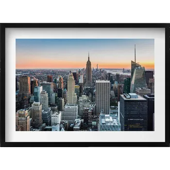 Obraz Závěsný obraz v černém rámu Pohled na architekturu New Yorku 70x50 cm