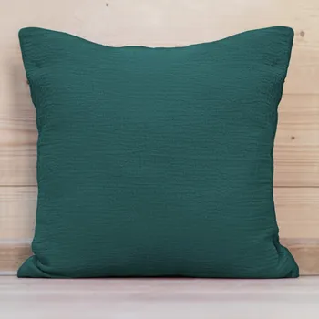 Povlak na dekorativní polštářek Mušelínový povlak na polštář MSN-043 Tmavý petrolejově zelený 35 x 45 cm