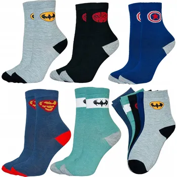 5x CHLAPECKÉ PONOŽKY dětské ponožky BAVLNĚNÉ pohádkové 23-26 barevné