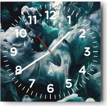 Hodiny Kuchyňské nástěnné hodiny 30x30 Mrak Skleněné hodiny do obýváku Moderní Tiché