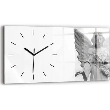 Hodiny Moderní skleněné nástěnné hodiny 60 cm x 30 cm - Anděl se křídly