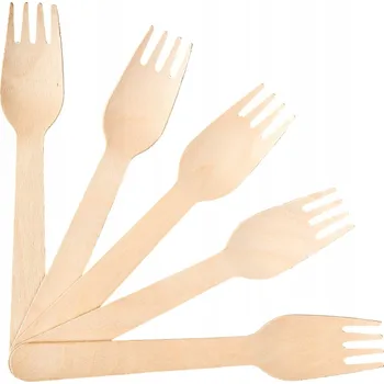 Jednorázové nádobí Vidličky Contipack dřevěné na jedno použití 100 kusů