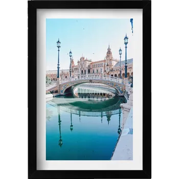Obraz Elegantní obraz v černém rámu Španělské náměstí v Seville 20x30 cm