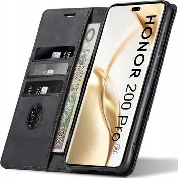 Pouzdro na mobilní telefon Flipové pouzdro Nela-Styl pro Honor 200 Pro, černé