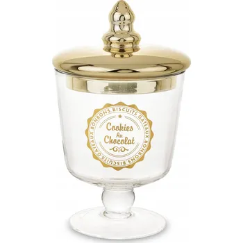 Dóza na potraviny SKLENĚNÁ NÁDOBA S VÍKEM NA SUŠENKY BONBÓNY