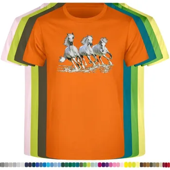 panske-levne-bavlnene-tricko-potisk-tri-bile-kone Barva: Orange - oranžová, velikost: M