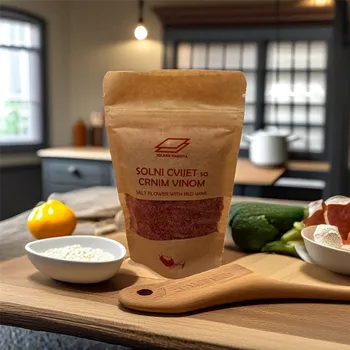 Kuchyňská sůl Květ soli s dalmatským červeným vínem, sáček 175g