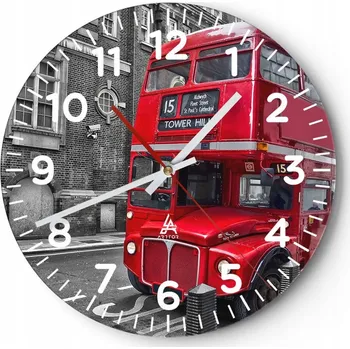 Hodiny Kuchyňské nástěnné hodiny 30x30 Město Moderní skleněné hodiny do obýváku Tiché