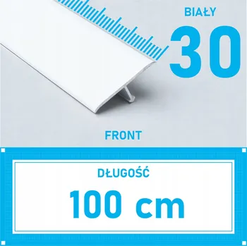 soklová lišta Přechodová lišta prahová TEOWNIK 30mm BÍLÁ MATNÁ 1m