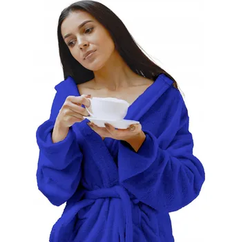 Dámské noční prádlo Župan modrý coral fleece teplý XL unisex