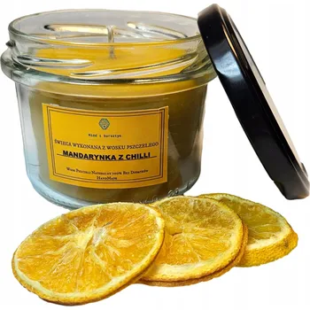 Svíčka Vonná svíčka z včelího vosku Citrusový Miód i Bursztyn 1 ks