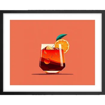 Obraz Foto obraz plakát na zeď v černém rámu 50x40 koktejl plakáty do obýváku