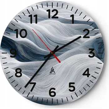 Hodiny Kuchyňské nástěnné hodiny 30x30 Polární Moderní skleněné hodiny do obýváku Tiché