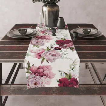 Prostěradlo Běhoun bílý, odstíny červené, odstíny růžové 90 x 40 cm