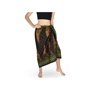 Šátek Sarong - Pareo KUJAKU, paví pera, hnědá