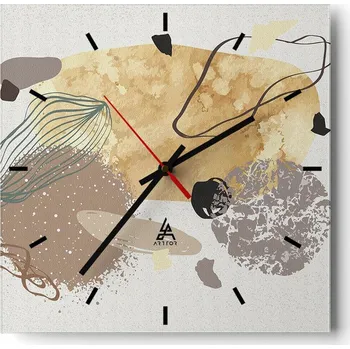 Hodiny Velké nástěnné hodiny 40x40 Abstrakce Skleněné tiché hodiny