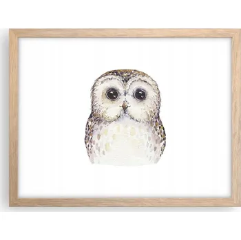 Obraz Obraz plakát v rámu světlý dub do obýváku 40x30 sova foto plakáty na zeď