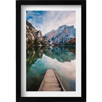 Obraz Dekorativní obraz v rámu do obýváku Výhled na hory, jezero a lesy 20x30 cm