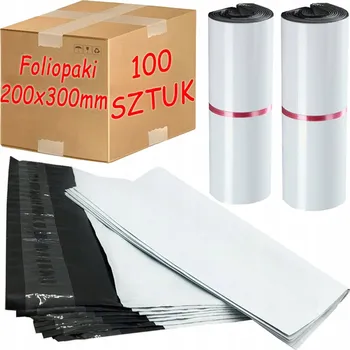 Obálka Plastové Obálky 200 x 300 mm Bílé ECO fóliové obaly pro balení - 100 ks