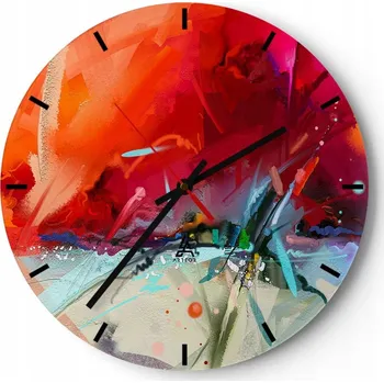 Hodiny Nástěnné hodiny do kuchyně 30x30 Abstrakce Skleněné hodiny do obýváku Tiché