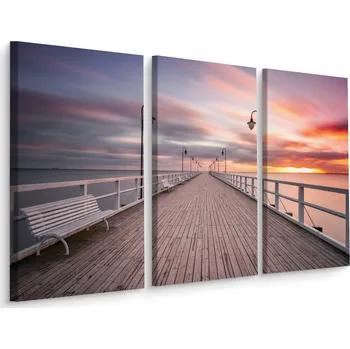 Obraz Obraz Tryptych MOLO Západ Slunce 3D Efekt 120x80