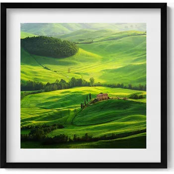 Obraz Ozdobný nástěnný obraz v černém rámu Krásná krajina přírody Itálie 50x50 cm