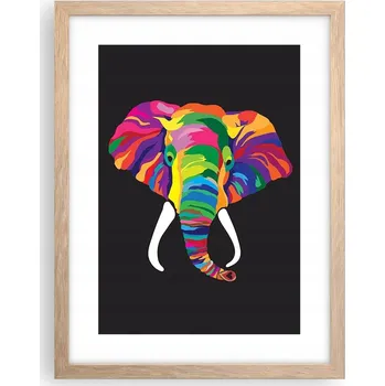 Obraz Obraz plakát v rámu světlý dub do obýváku 30x40 zvířata plakáty na zeď