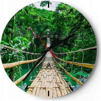 Hodiny Velké nástěnné hodiny 40x40 Krajina Skleněné hodiny Kulatý Tiché