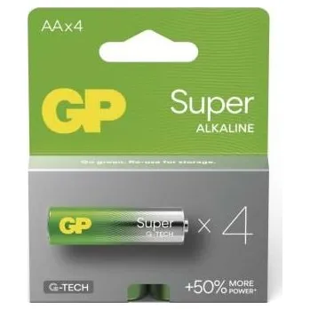 Alkalická baterie GP Super AA (LR6), 4 ks