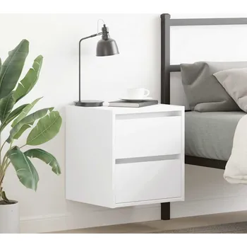 Noční stolek vidaXL Nástěnné noční stolky 2 ks 38x34x40 cm [861264] Barva: Bílá