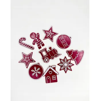 Vánoční dekorace Vánoční Baňky Přívěsky na vánoční stromeček Vánoční ozdoby Sada