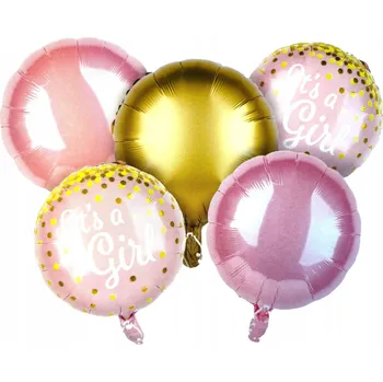 Balónek SADA BALÓNKŮ BABY SHOWER ITS A GIRL Růžová