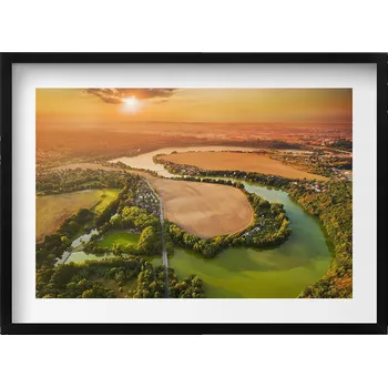 Obraz Obraz v černém rámu nástěnná dekorace Czech Valley Plzeň Litice 70x50 cm