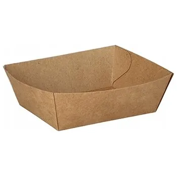 Jednorázové nádobí Papírové tácky odolné proti mastnotě 9x7x3,5cm 50 Ks