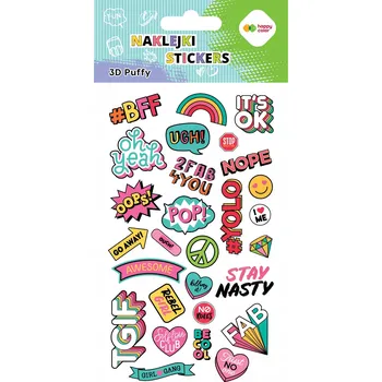 samolepka Samolepky Puffy - Funky Text Happy Color