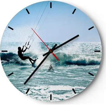 Hodiny Nástěnné hodiny do kuchyně 30x30 Sport Skleněné hodiny do obýváku Loft Tiché