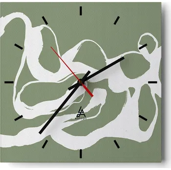 Hodiny Velké nástěnné hodiny 40x40 Minimalistické skleněné hodiny Tiché