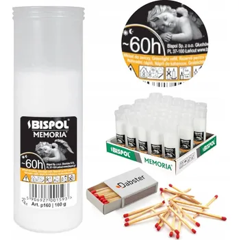 Svíčka Parafínová náplň do do hřbitovních svíček Bispol, 16 cm, výdrž až 75 hodin