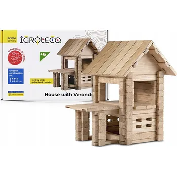ostatní stavebnice Dřevěné Stavebnice Dům s Verandou 102 Dílků Stavebnice Domů Konstrukce Artyk