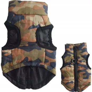 Obleček pro psa Bunda PRO PSA KOČKU Teplá VESTA OBLEČEK na zimu postroj MASKÁČOVÝ ZELENÁ S