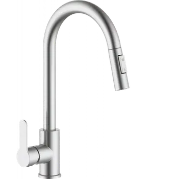 Vodovodní baterie JB Sanitary Dřezová stojánková baterie s vytahovací sprchou nerez H10 29 01