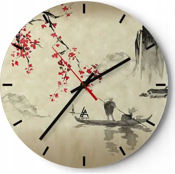 Hodiny Velké nástěnné hodiny 40x40 Krajina Skleněné hodiny Kulatý Tiché