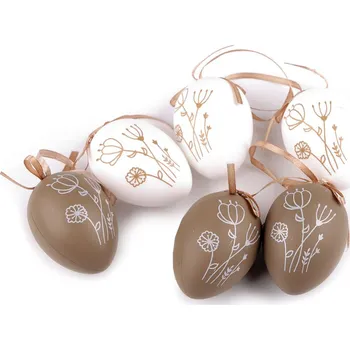 Velikonoční dekorace Velikonoční vajíčka k zavěšení Varianta: bílá béžová, Balení: 6 ks
