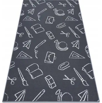 Koberec KOBEREC DĚTSKÝ 100x250 cm ŠKOLA šedý 111729
