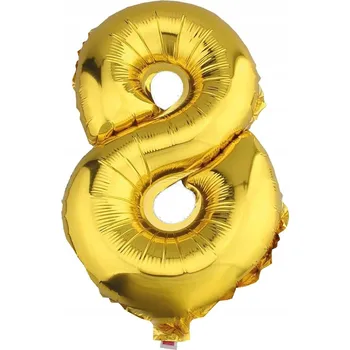 Balónek FÓLIOVÝ BALÓNEK ZLATÝ ČÍSLICE 8 100 CM NAROZENINY OSLAVY