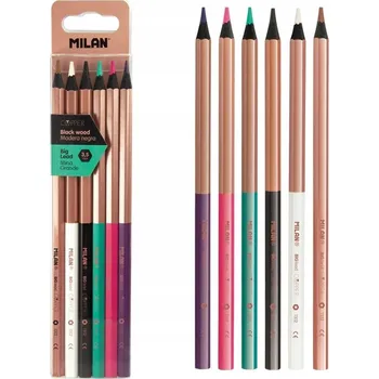 Kresba MILAN PASTELKY lipové dřevo Copper 6 KOL.