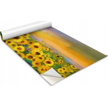 Obraz Moderní fólie na nábytek Malované slunečnicové pole 100x50 cm