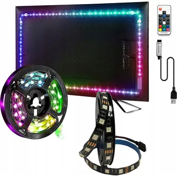 LED osvětlení Sada LED RGB pásek IP20 podsvícení TV USB 5m + dálkový ovladač