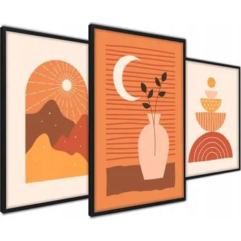 Obraz Plakát Plakáty v Boho stylu Váza Triptych bez rámu 30 x 40 cm
