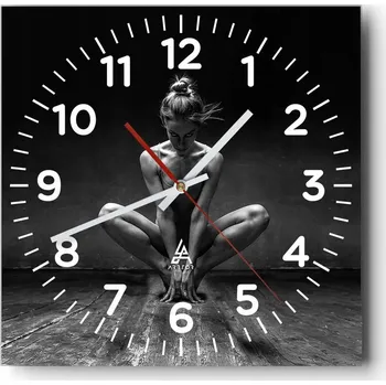 Hodiny Kuchyňské nástěnné hodiny 30x30 Tanečnice Skleněné hodiny do obýváku Moderní Tiché